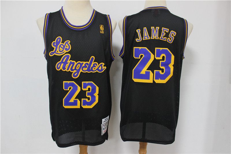 Men Los Angeles Lakers 23 James Black Classic retro Limited Edition NBA Jersey